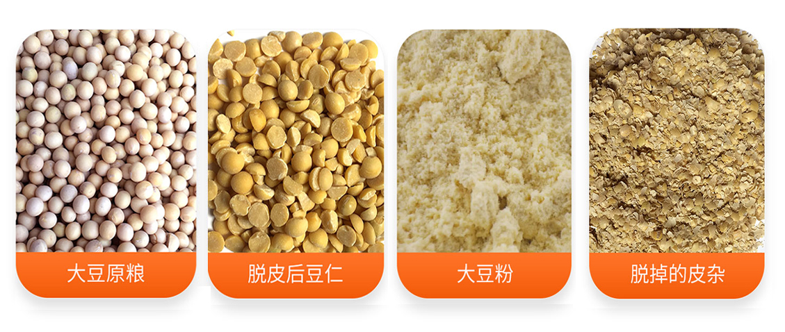 豆類制仁制粉成套設備產(chǎn)成品圖